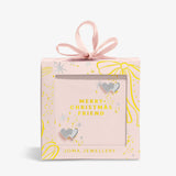 Earring Bauble 'Merry Christmas Fabulous Friend' Earrings In Silver Plating