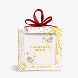 Earring Bauble 'Christmas Robin' Earrings In Silver Plating