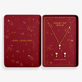 With Love 'Heart Of Gold' Necklace and Earrings Set In Gold Plating