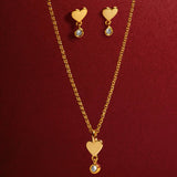 With Love 'Heart Of Gold' Necklace and Earrings Set In Gold Plating