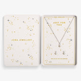 With Love 'Just For You' Necklace and Earrings Set In Silver Plating