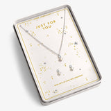 With Love 'Just For You' Necklace and Earrings Set In Silver Plating