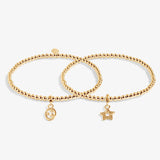 Infinity 'Merry Christmas' Linked Bracelets In Gold Plating