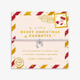 Kids' Christmas A Little 'Merry Christmas Daughter' Bracelet In Silver Plating