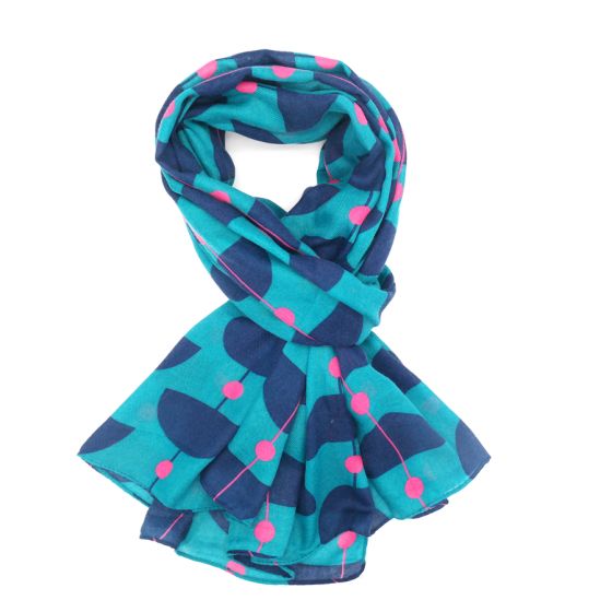 Retro Shapes Scarf, Teal