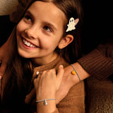 Kids' Halloween 'Spook-Tacular' Bracelet And Hair Clip Gift Set In Silver Plating.
