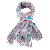 Cats Scarf, Grey