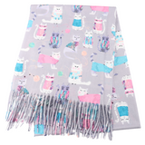 Cats Scarf, Grey
