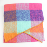 Tartan Angled Scarf, Pink Multi