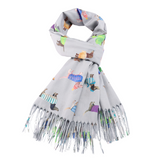 Dogs Scarf, Grey