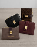 Orin Suedette Twist Lock Purse, Cherry