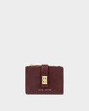 Orin Suedette Twist Lock Purse, Cherry