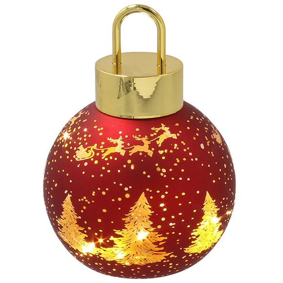 Bright Xmas LED Bauble Red Small