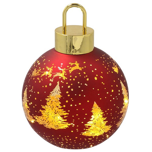 Bright Xmas LED Bauble Red Medium