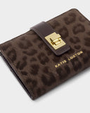 Orin Twist Lock Purse, Chocolate Leopard