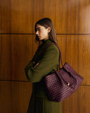 Nova Hand Woven Small Shoulder Tote, Cherry