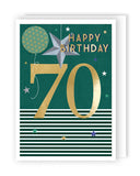 70 Happy Birthday - Geometric Balloon And Star