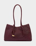 Nova Hand Woven Small Shoulder Tote, Cherry