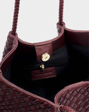 Nova Hand Woven Small Shoulder Tote, Cherry