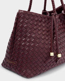 Nova Hand Woven Small Shoulder Tote, Cherry