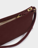 Orin Twist Lock Suedette Small Shoulder Bag, Cherry
