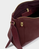 Charlbury Suedette Crossbody Bag, Cherry