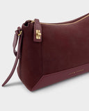 Charlbury Suedette Crossbody Bag, Cherry