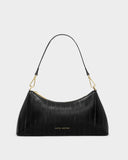 Miley Small Shoulder Bag, Black Eel