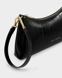 Miley Small Shoulder Bag, Black Eel