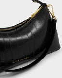 Miley Small Shoulder Bag, Black Eel