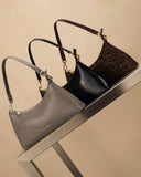 Miley Studded Small Shoulder Bag, Silver Mink Studded