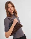 Miley Small Shoulder Bag, Chocolate Leopard