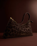 Miley Small Shoulder Bag, Chocolate Leopard