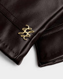 Boxed Faux Leather Gloves, Chocolate