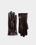 Boxed Faux Leather Gloves, Chocolate