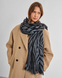 Printed Studded Scarf, Navy