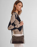 Charlbury Crossbody Bag, Caramel Suedette/Bitter Chocolate