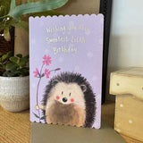 Hedgehog and Flower Birthday Card