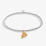 A Little Vibes 'Pizza Lovers' Club' Bracelet In Silver And Gold Plating