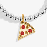 A Little Vibes 'Pizza Lovers' Club' Bracelet In Silver And Gold Plating