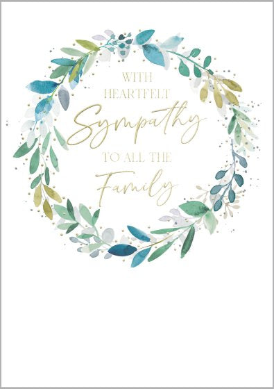 Sympathy To All The Family Foliage Wreath