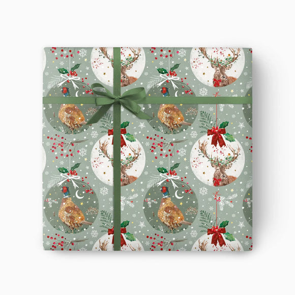 Woodland Animals Christmas Wrapping Paper