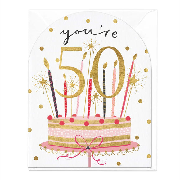 You're 50 Birthday Cake Card