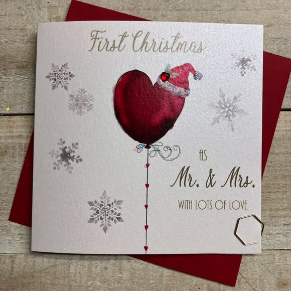 1st Xmas As Mr & Mrs Heart Balloon Christmas