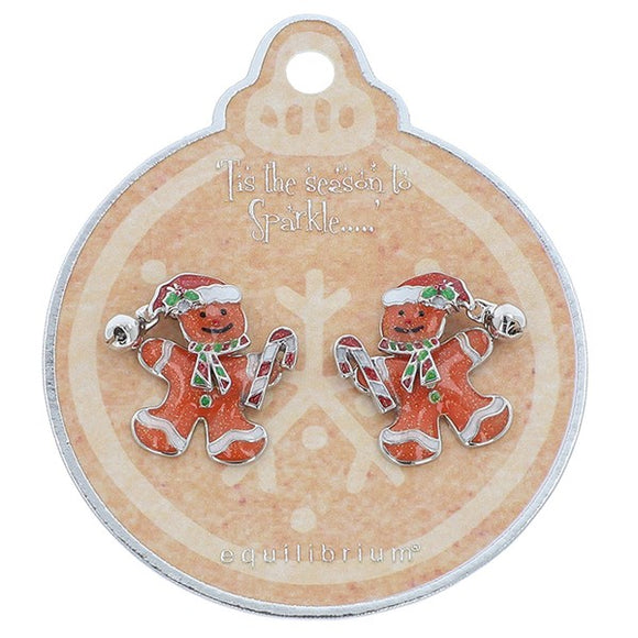 Xmas Moving Earrings Gingerbread Man