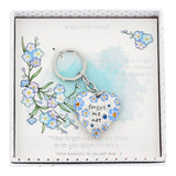 Forget Me Not Heart Keyring