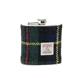 6oz Harris Tweed Hip Flask - Unboxed, Autumn Colours