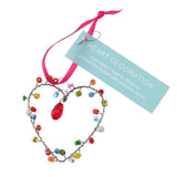 Handmade Beaded Heart Decoration (5X5cm) - Multi-Coloured