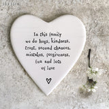 Porcelain Heart Coaster - In This Family