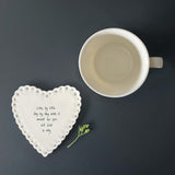 Porcelain Heart Scallop Coaster - Little By Little